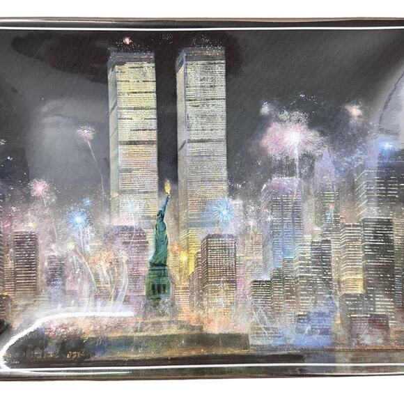 TWIN TOWERS New York City NYC Bradford Exchange Tray numbered 2002 - Picture 1 of 9